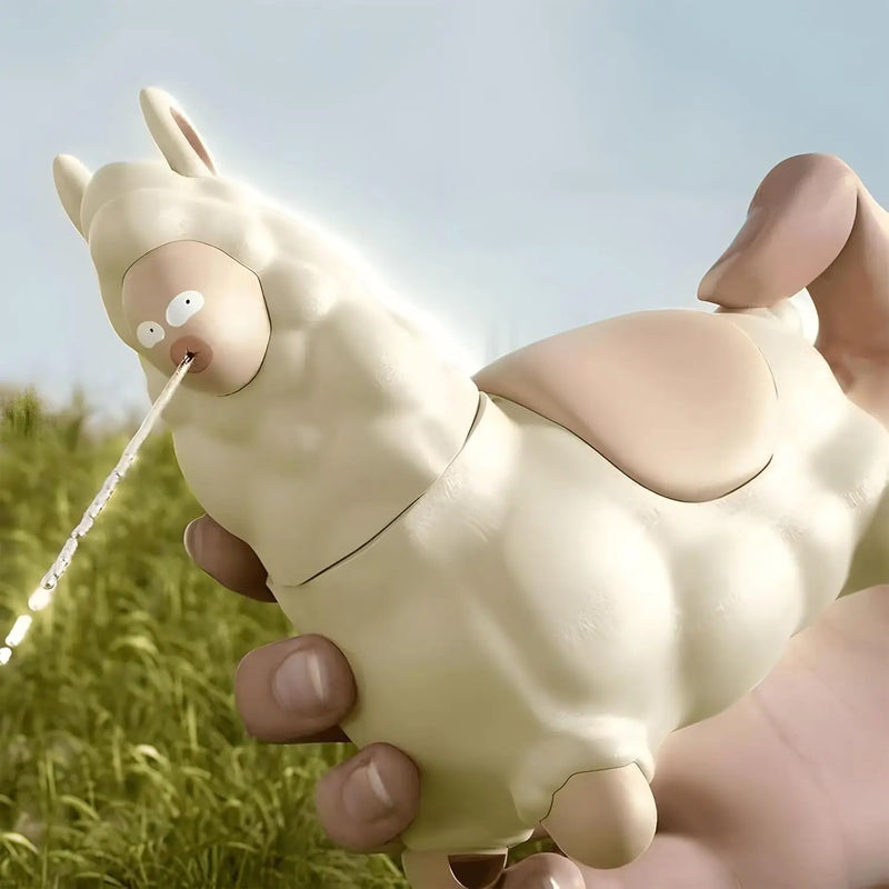 Alpaca cospe água
